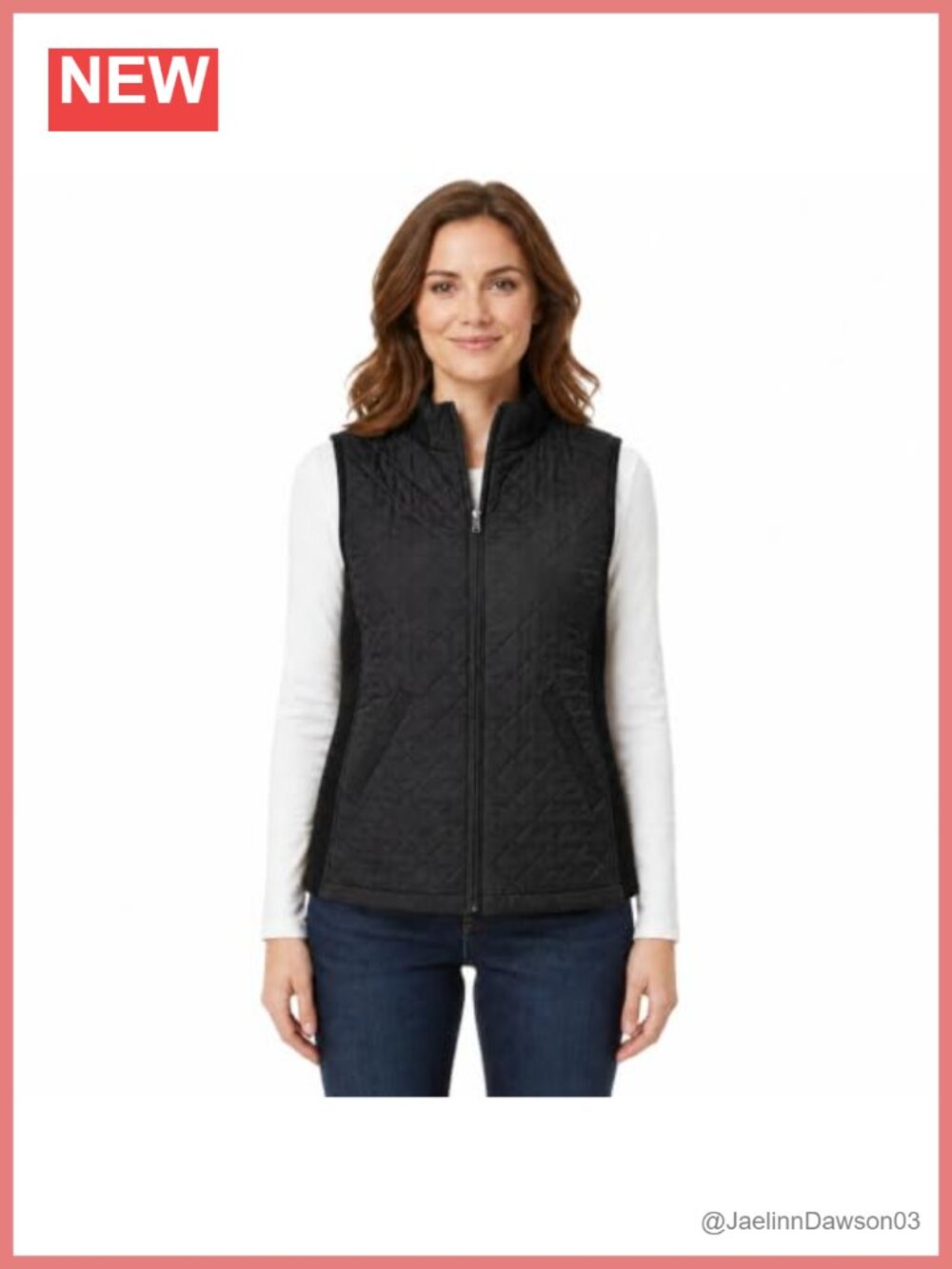 Women's Quilted Sleeveless Padded Vest Lightweight Zip Front Layering